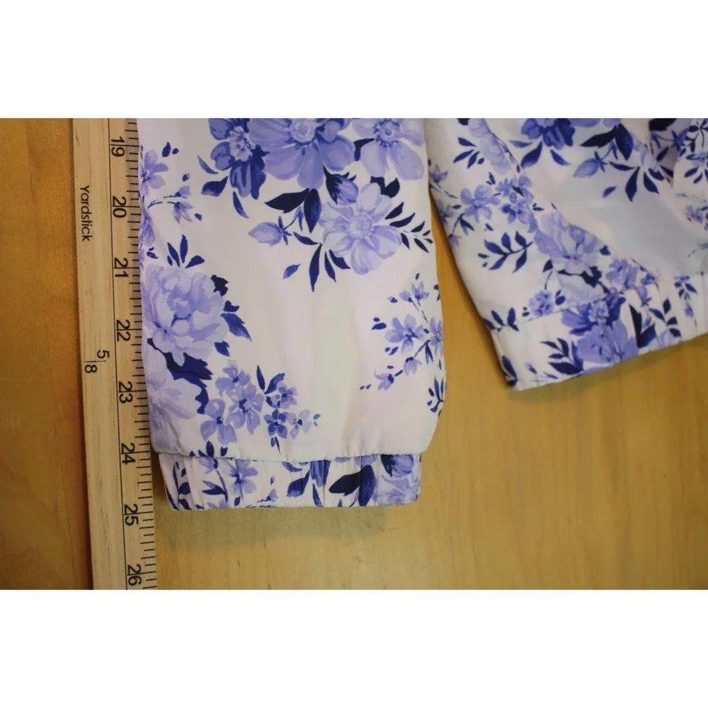 Torrid Jacket Womens Size 3X Blue Floral Athletic Windbreaker Collarless Street